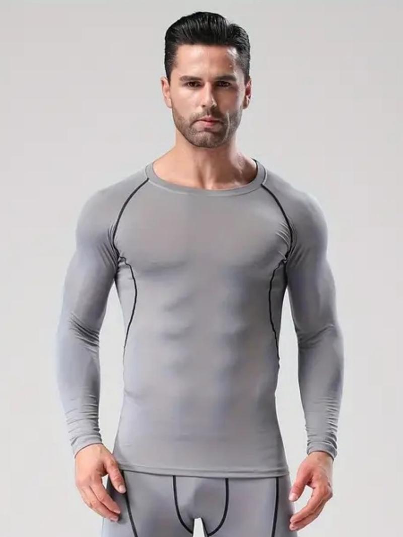 3 Pack Men's Slim Shape Top Sports Fitness Long Sleeve