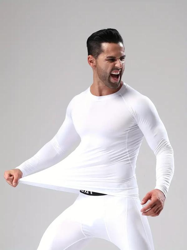 3 Pack Men's Slim Shape Top Sports Fitness Long Sleeve
