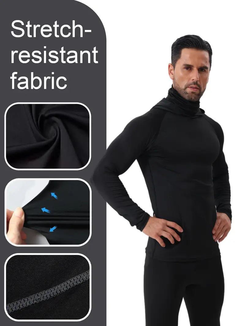 【WS】 3 Men's Quick Drying Breathable Hoodies With Masks Long Sleeved T-shirt