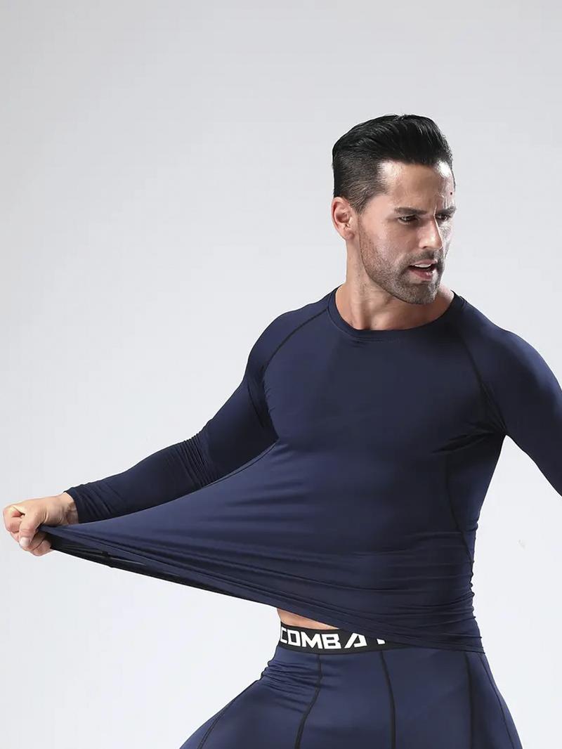 3 Pack Men's Slim Shape Top Sports Fitness Long Sleeve