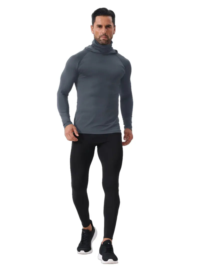 【WS】 3 Men's Quick Drying Breathable Hoodies With Masks Long Sleeved T-shirt
