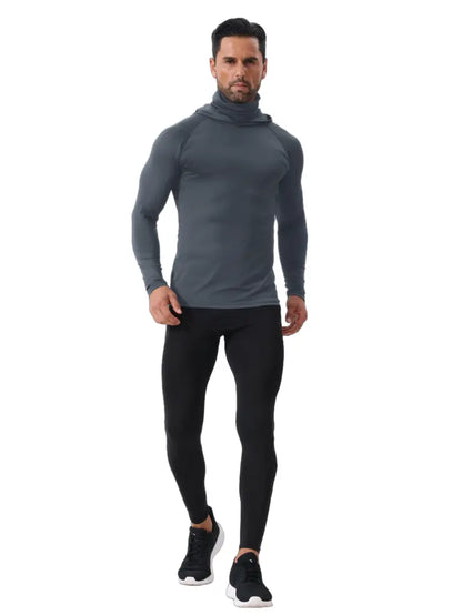 【WS】 3 Men's Quick Drying Breathable Hoodies With Masks Long Sleeved T-shirt