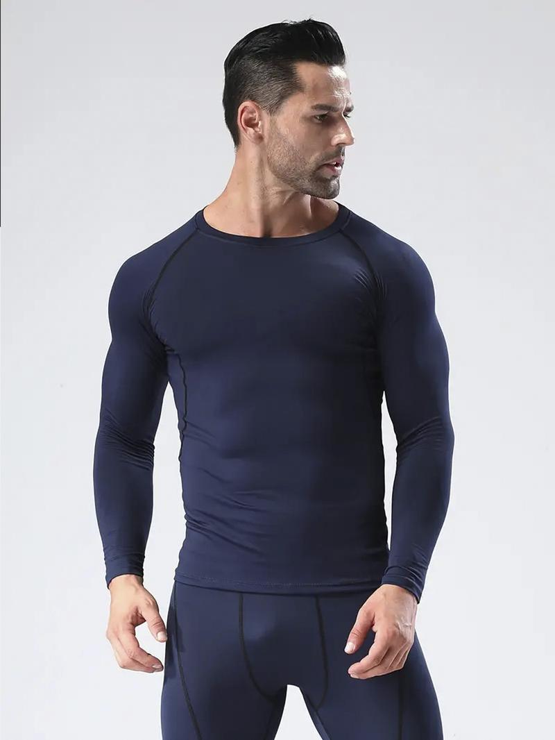 3 Pack Men's Slim Shape Top Sports Fitness Long Sleeve