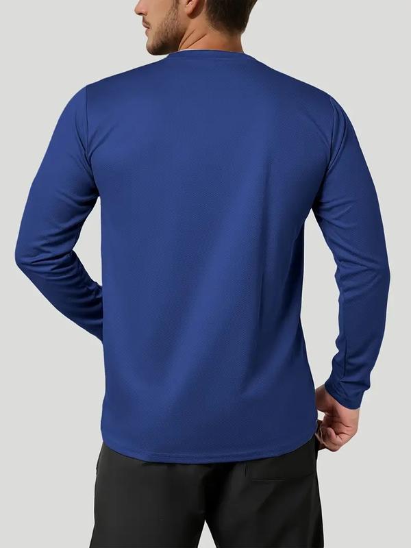 WS 5 Pack Men's sports round neck long sleeved breathable lightweight T-shirt