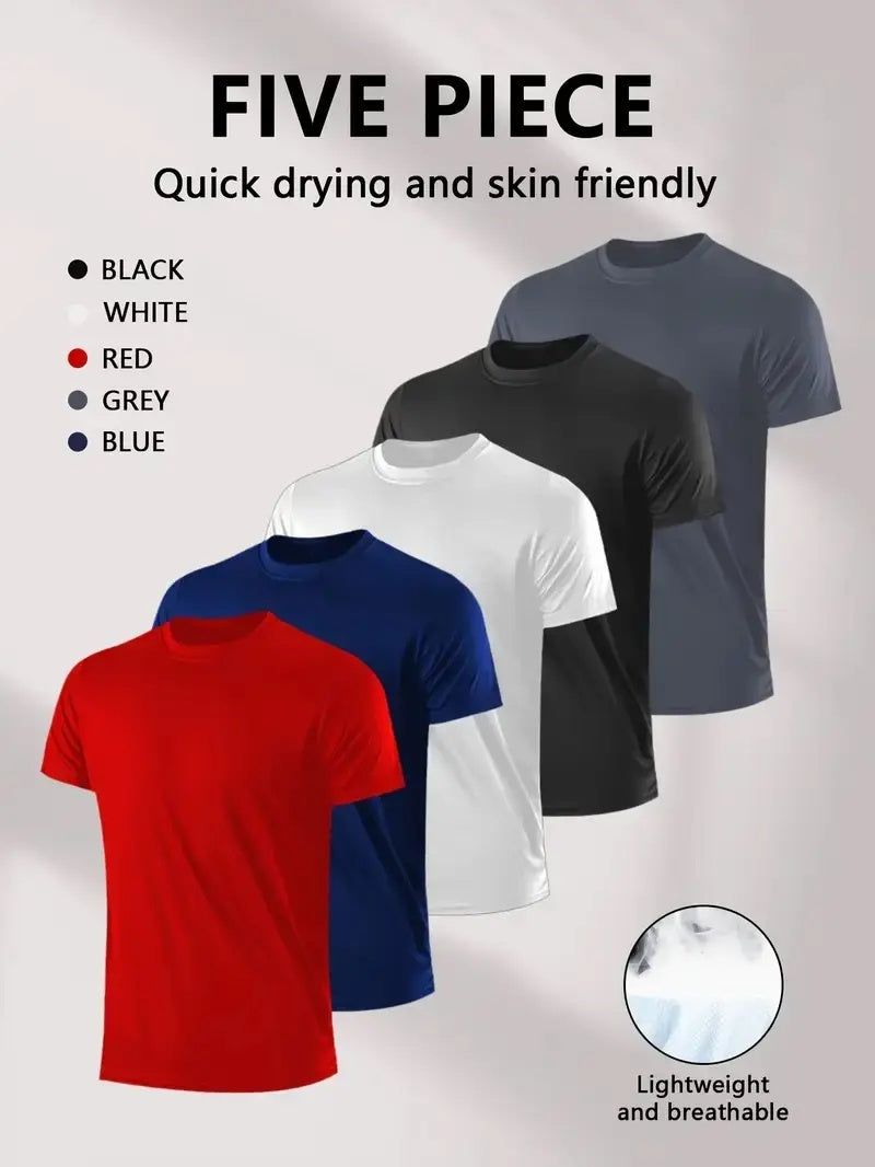 WS 5 pieces of men's fashion letter pattern T-shirts