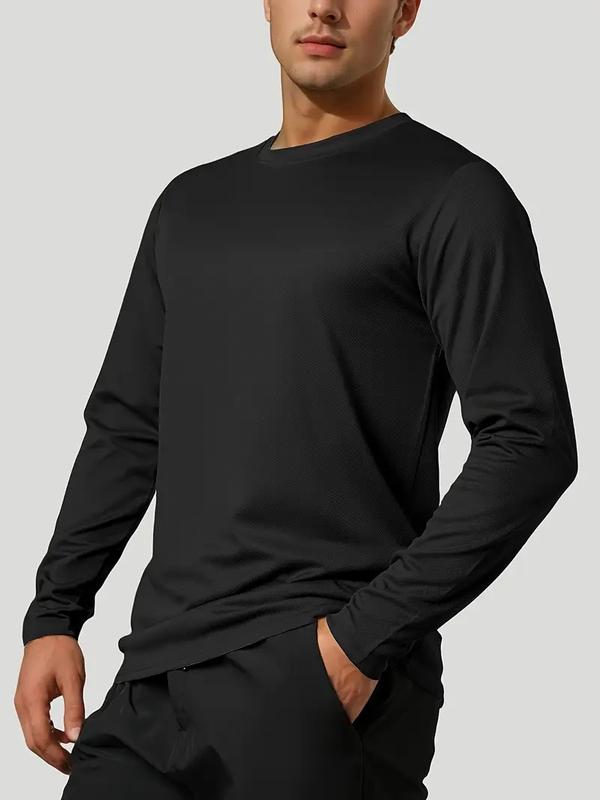 WS 5 Pack Men's sports round neck long sleeved breathable lightweight T-shirt