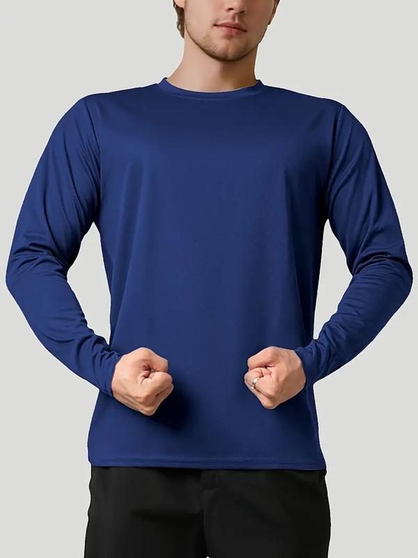 WS 5 Pack Men's sports round neck long sleeved breathable lightweight T-shirt
