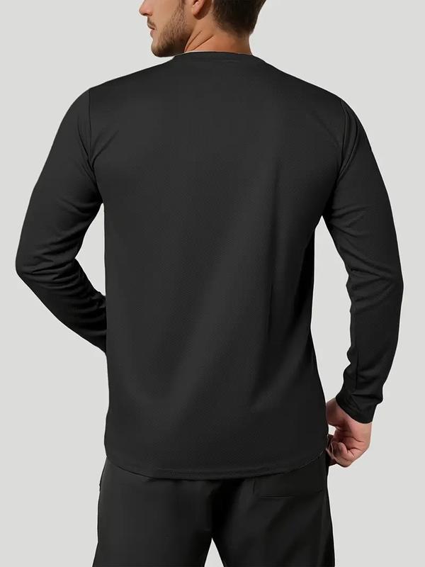WS 5 Pack Men's sports round neck long sleeved breathable lightweight T-shirt